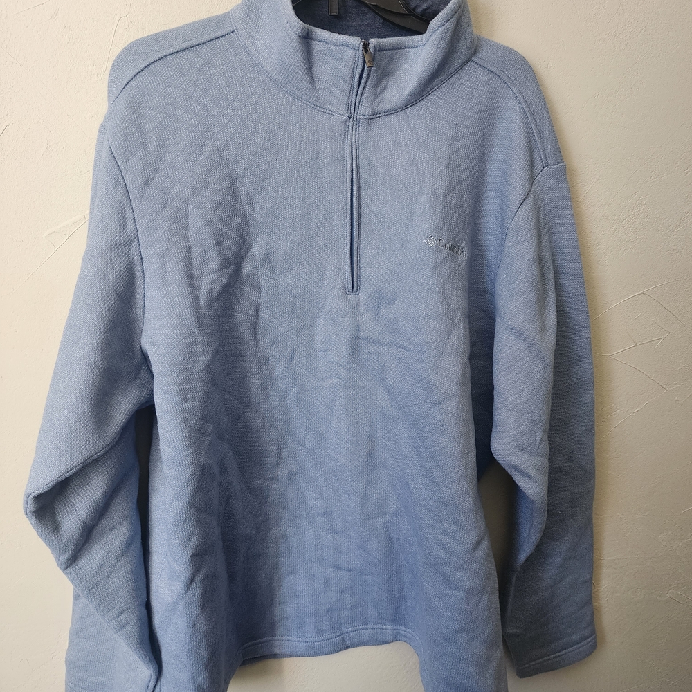 Columbia Men's Sky Blue Zip-Up Sweater Size XL